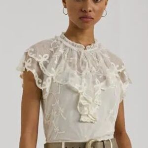 Lauren Ralph Lauren Cream Lace Blouse